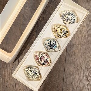 Set of 5 Ornaments Eggs - NIB - vintage made in the Czech Republic - handmade